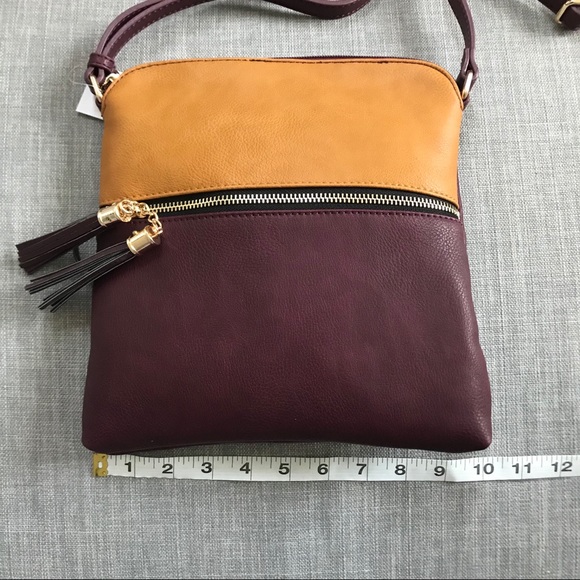 NWT Vegan leather color blocked crossbody purse - Picture 2 of 7